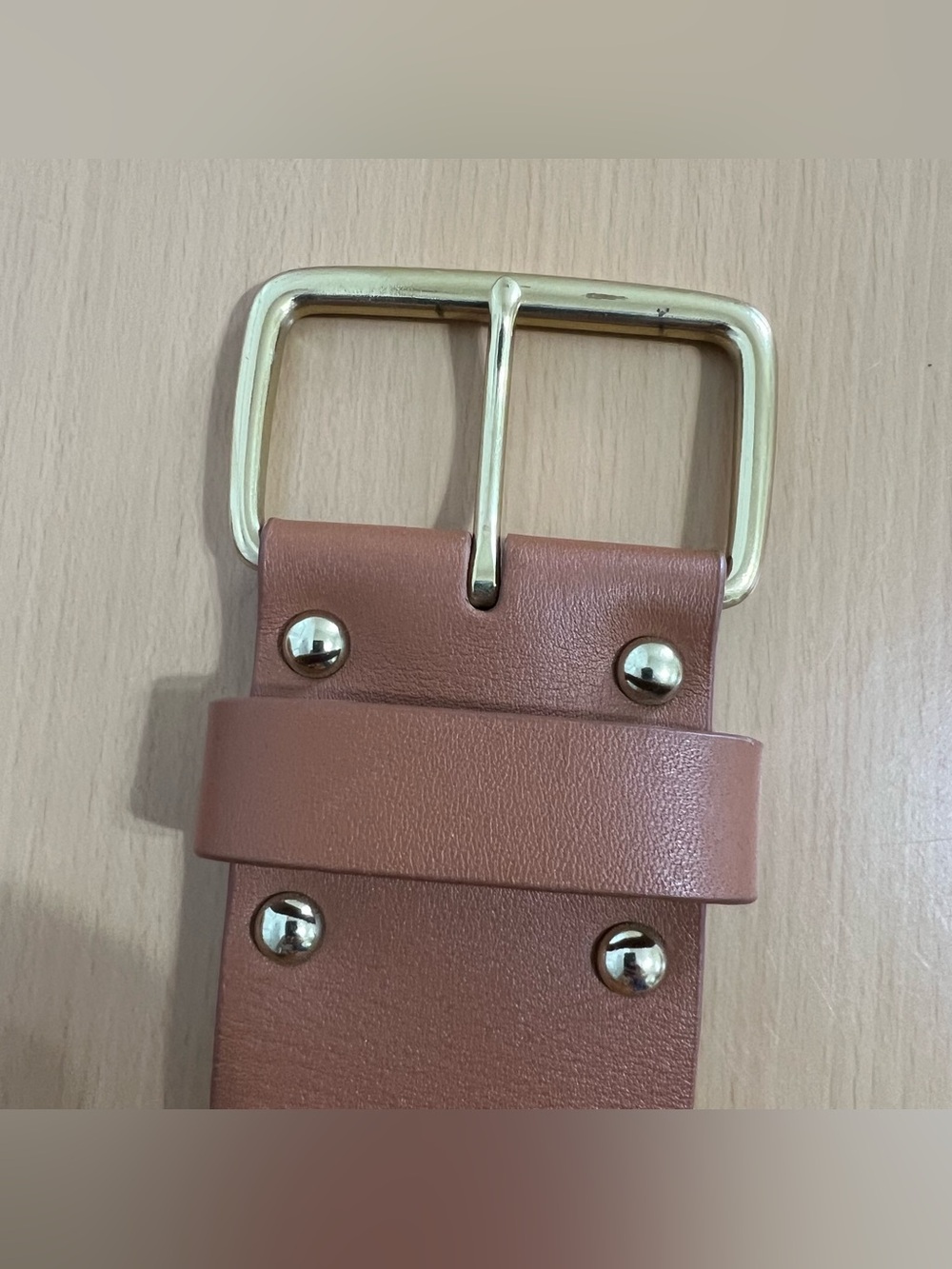 J. Crew Women’s Wide Brown Leather Belt with Gold-Tone Buckle Size Small - Picture 7 of 12